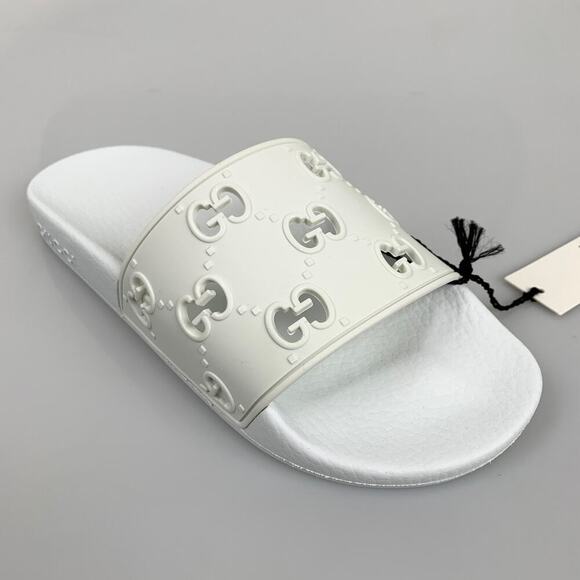 NIB Gucci GG slides Rubber White Size 37 Casual - Picture 4 of 9